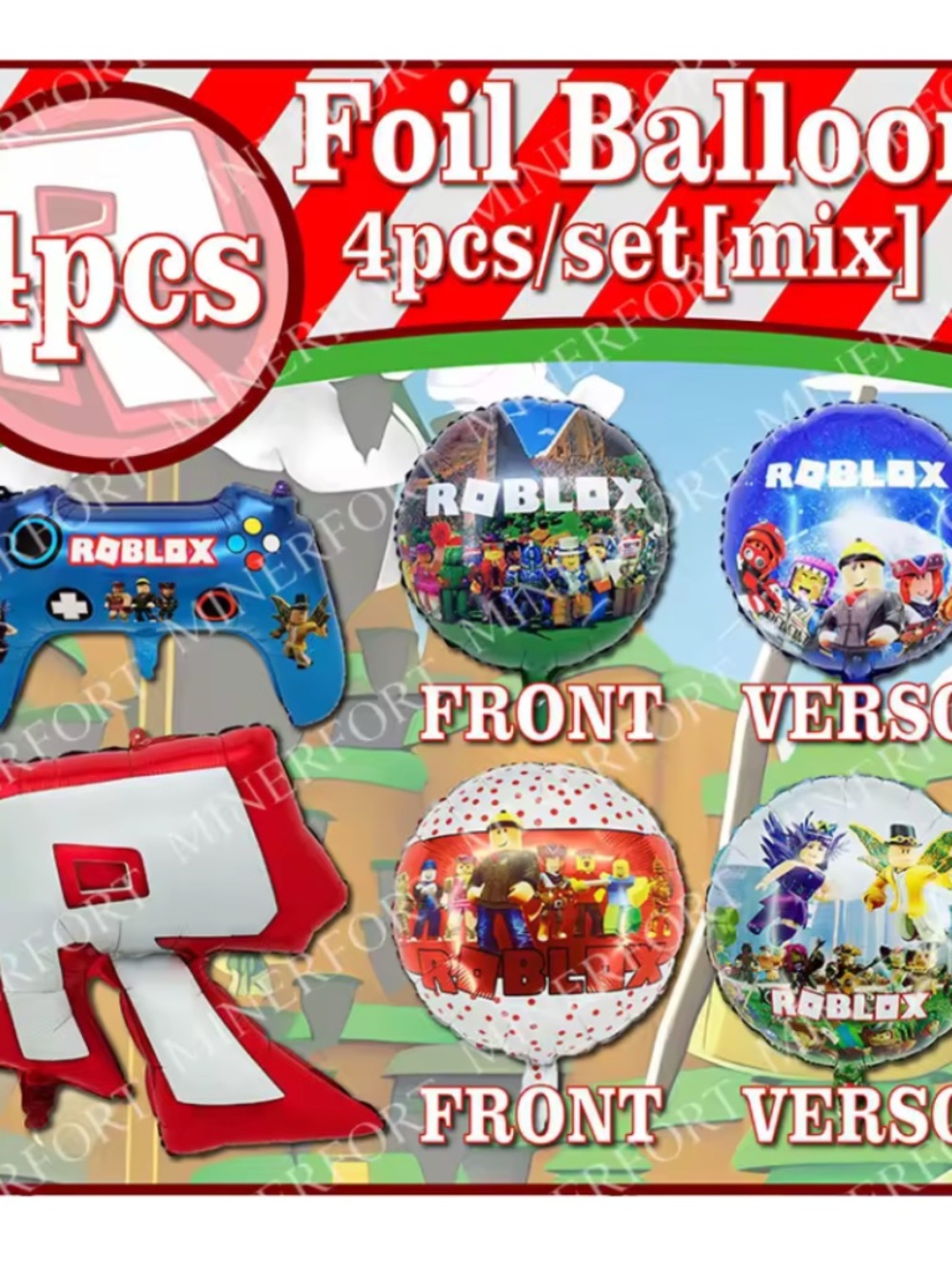 Roblox Aluminum Foil Balloons 4 PCS